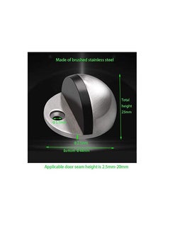 MAFRA Half Moon Oval Floor Door Stopper Solid Stainless Steel Door Stop and Rubber Bumper 1 Pcs (Silver)  - Image 3