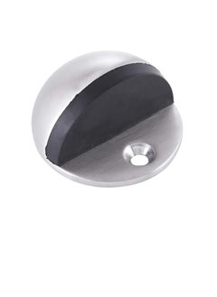 MAFRA Half Moon Oval Floor Door Stopper Solid Stainless Steel Door Stop and Rubber Bumper 1 Pcs (Silver)  - Image 1