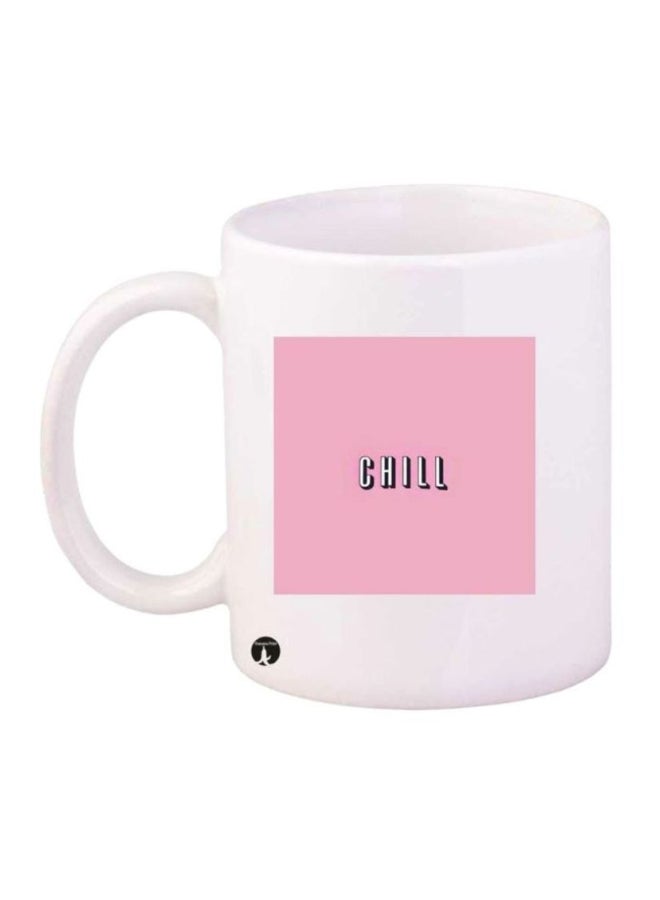 RYN English Phrases Printed Coffee Mug White/Pink