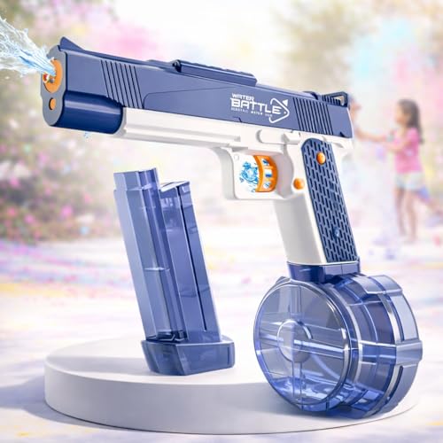 Storio Rechargeable Electric Battery Operated Holi Pichkari Water Gun Toy for Kids | Desert Burst with Drum & Cartridge| Upto 30Ft Shooting Range| High Pressure Mechanism,Water Gun Toy for Holi - Image 1