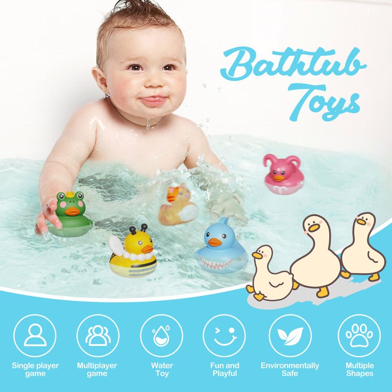 Grarain 12PCS Rubber Ducks,Toddler Bath Toys,No Hole Bathtub Toys,Baby Pool Toys for 18 Months and Older - Image 3