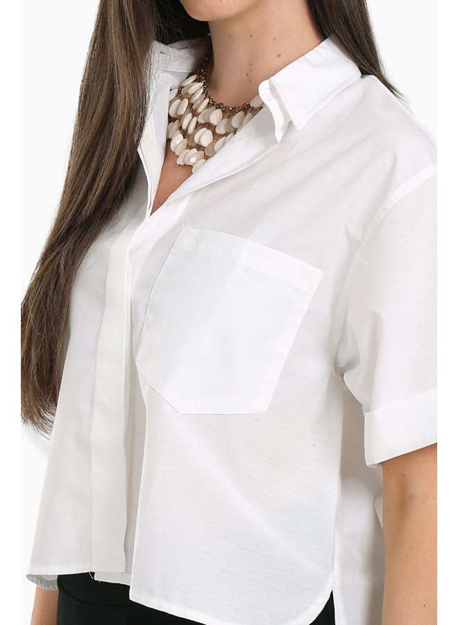 Clue White Short Sleeves Shirt  - Image 4