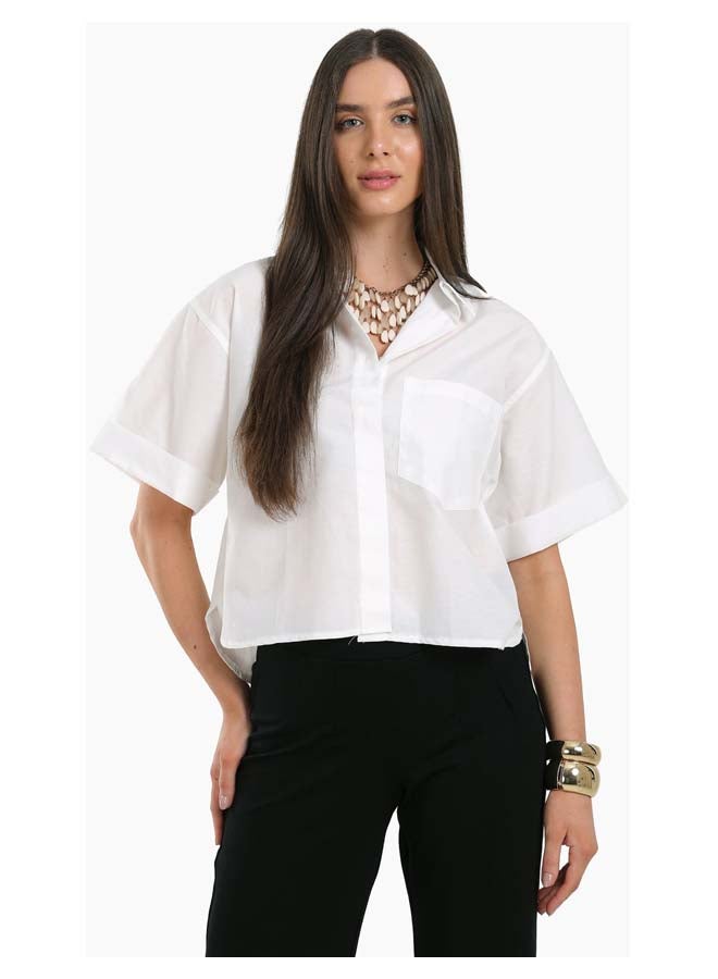 Clue White Short Sleeves Shirt  - Image 1