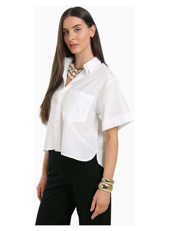 Clue White Short Sleeves Shirt  - Image 2