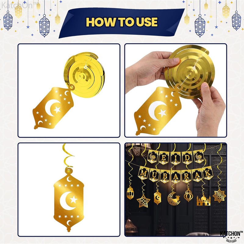 KATCHON Eid Mubarak Party Garland – Islamic Eid Decoration Garland for Iftar Dinner Parties – Pack of 1 - Image 4