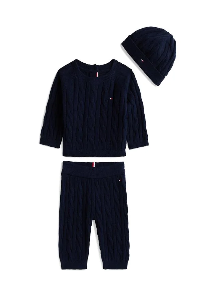 TOMMY HILFIGER Kids Cable Sweater Beanie Gift Pack
