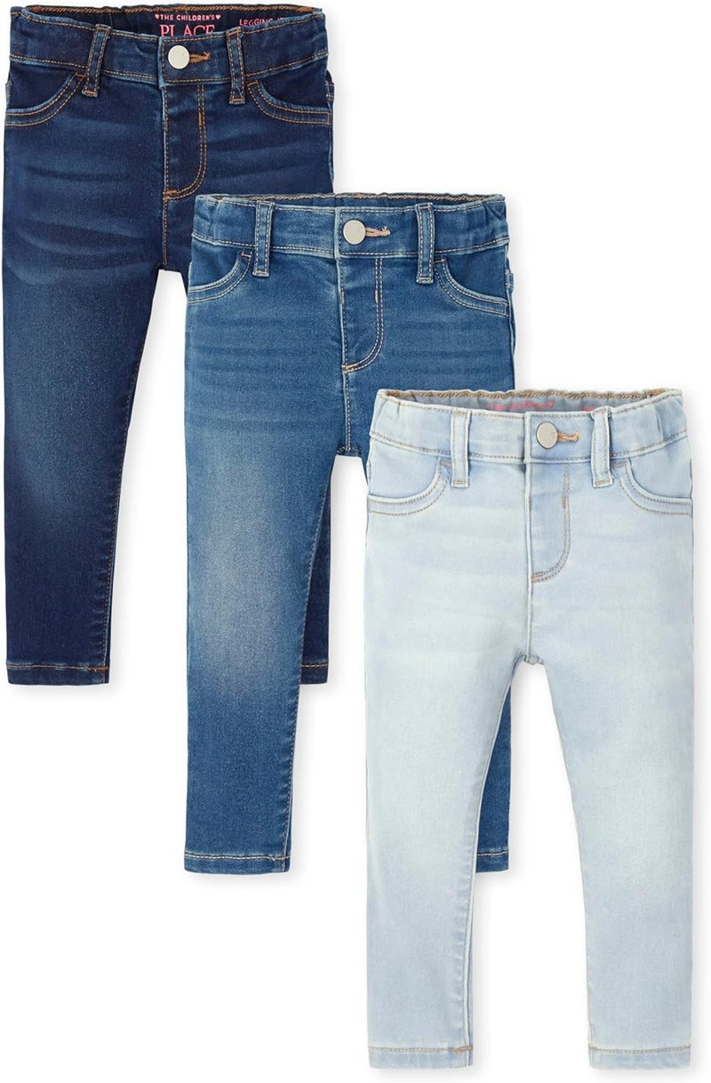 THE CHILDRENS PLACE Baby-Girls and Toddler Super-Soft Stretch Denim Jeggings, 3 Pack - Image 1