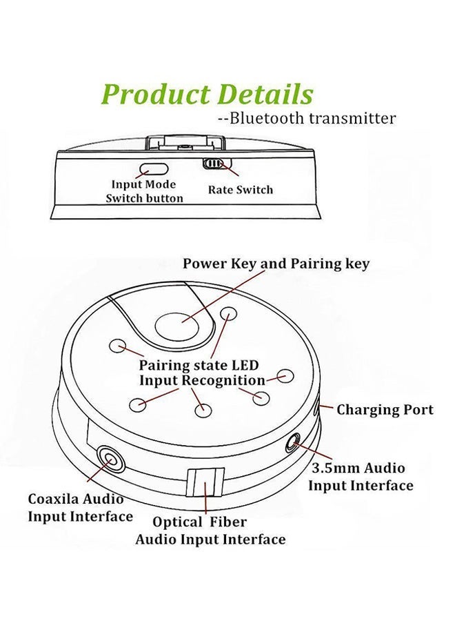 NIBEMINENT Bluetooth Audio Transmitter Black/Silver - Image 5