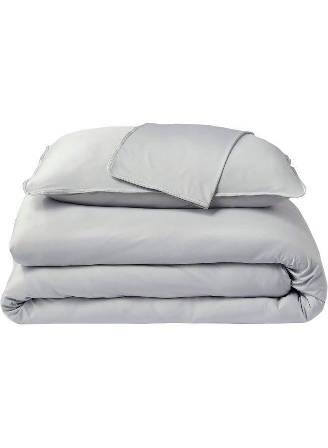 SHEEX - Original Performance Cooling Duvet Cover, Light-Weight, Ultra-Soft, Breathable Fabric Releases Body Heat for Superior Comfort, Pearl Blue, King  - Image 1