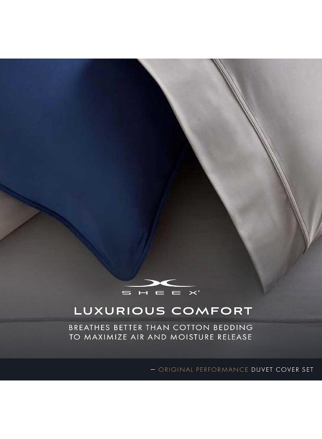 SHEEX - Original Performance Cooling Duvet Cover, Light-Weight, Ultra-Soft, Breathable Fabric Releases Body Heat for Superior Comfort, Pearl Blue, King  - Image 5