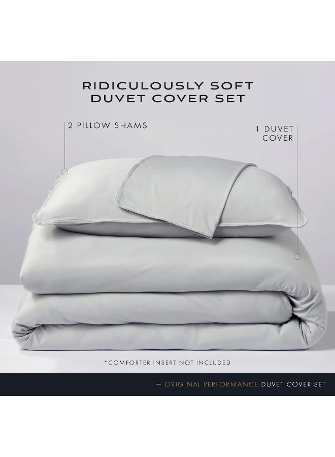 SHEEX - Original Performance Cooling Duvet Cover, Light-Weight, Ultra-Soft, Breathable Fabric Releases Body Heat for Superior Comfort, Pearl Blue, King  - Image 3