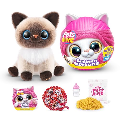 Pets Alive Smitten Kittens Surprise Siamese Cat Mooloo by ZURU Nurture Play Soft Toy Unboxing Adopt Interactive 10 Sounds - Image 1
