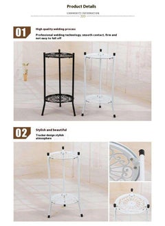 Bluejw 2-Layer Minimalist Ironwork Flower Pot Stand Ground To Ground Succulent Green Luo Flower Rack  - Image 4