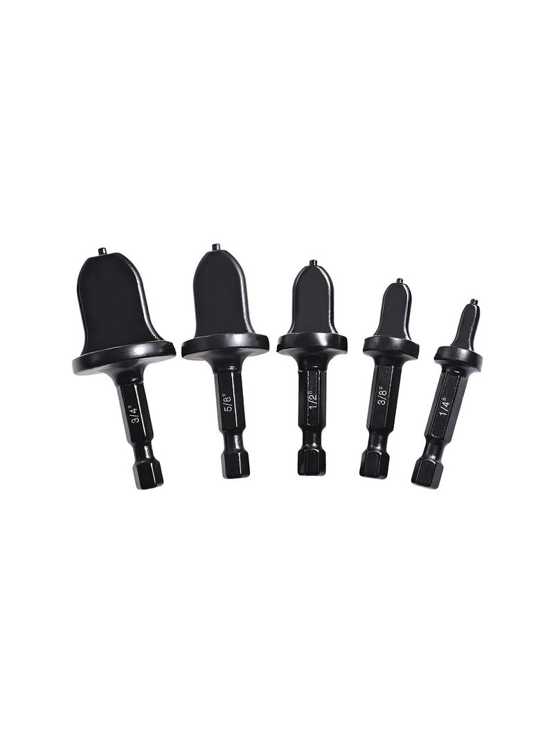 HVAC أنبوب النحاس أداة اشتعال ،  5PCS حفر بت مجموعة أنابيب النحاس توسع بت لإصلاح مكيف الهواء ، وتشمل 3/4 5/8 1/2 3/8 و 1/4 ، هيكس شانك لحفر التأثير وحفر الطاقة - Image 1