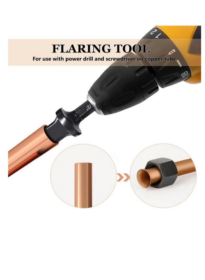 HVAC أنبوب النحاس أداة اشتعال ،  5PCS حفر بت مجموعة أنابيب النحاس توسع بت لإصلاح مكيف الهواء ، وتشمل 3/4 5/8 1/2 3/8 و 1/4 ، هيكس شانك لحفر التأثير وحفر الطاقة - Image 3