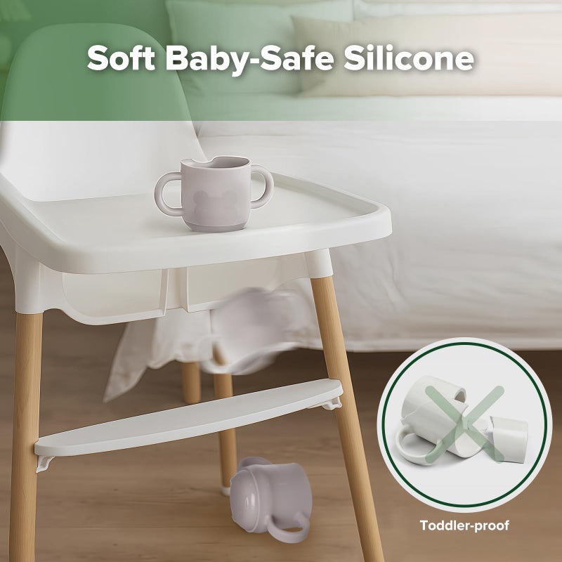 haakaa Silicone Toddler Cups, BPA Free Drop-Proof Training Open Cups for Baby 6 Months+, 5 Ounce (Suva Grey) - Image 5