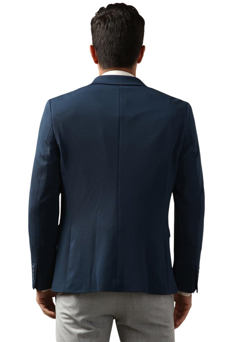 Peter England Men Classic Single Breasted Blazer (PIBZWNSPG53252_Charcoal) - Image 4