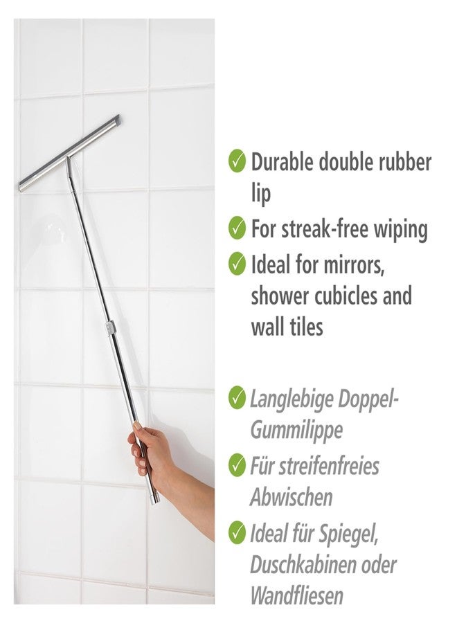 WENKO Shower Squeegee, Multi Purpose Squeegee for Window, Glass Door, Bathroom, Extendable Mirror Squeegee, Stainless Steel, Rustproof, 10 Inches, Shiny - Image 2