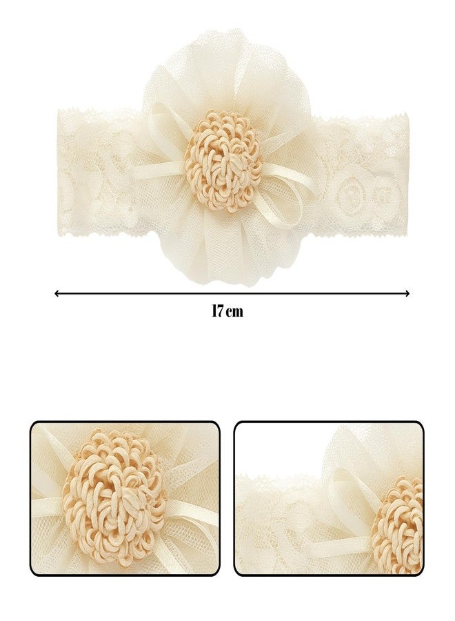 ANNACREATIONS ANNA CREATIONS 3 Pcs Baby Headbands – Soft Flower & Bow Shape Hair Bands for Baby Girls & Boys – Comfortable Elastic Patti Hair Accessories for Infants, Newborns & Toddlers - Image 4