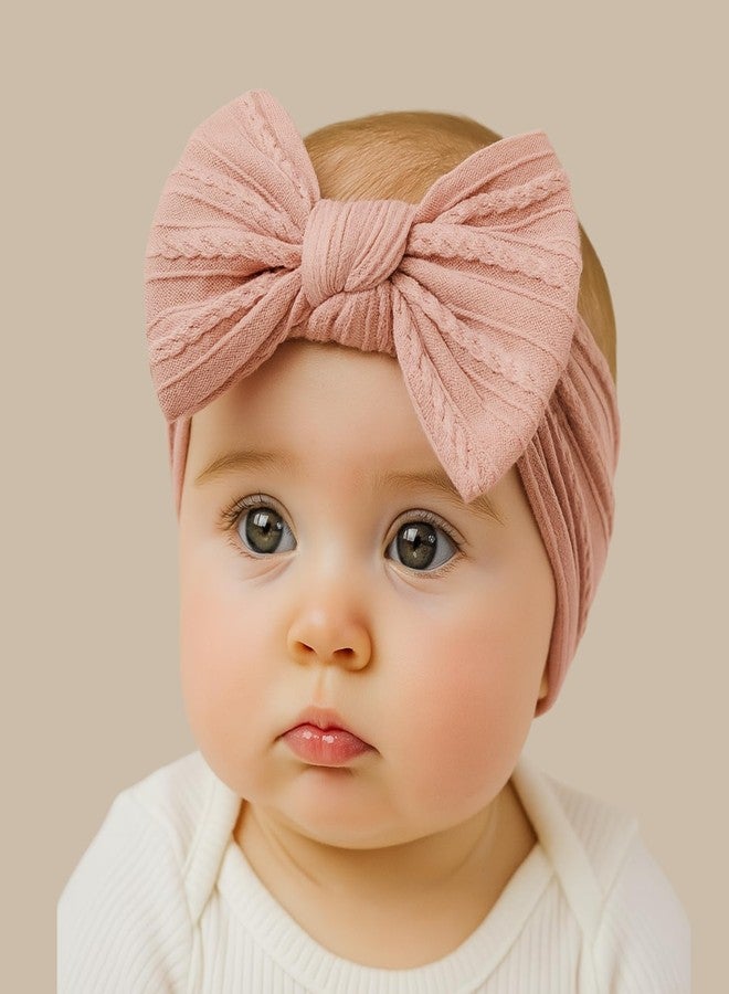 ANNACREATIONS ANNA CREATIONS 3 Pcs Baby Headbands – Soft Flower & Bow Shape Hair Bands for Baby Girls & Boys – Comfortable Elastic Patti Hair Accessories for Infants, Newborns & Toddlers - Image 3