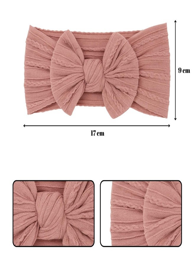 ANNACREATIONS ANNA CREATIONS 3 Pcs Baby Headbands – Soft Flower & Bow Shape Hair Bands for Baby Girls & Boys – Comfortable Elastic Patti Hair Accessories for Infants, Newborns & Toddlers - Image 2