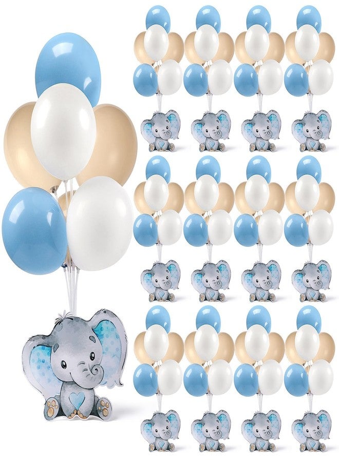 YLOLUL 12 Sets Elephant Baby Shower Balloon Stand Kit for Table It's a Boy Baby Shower with Balloon Decoration for Elephant Theme Gender Reveal Birthday Party Table Decorations Supplies - Image 1