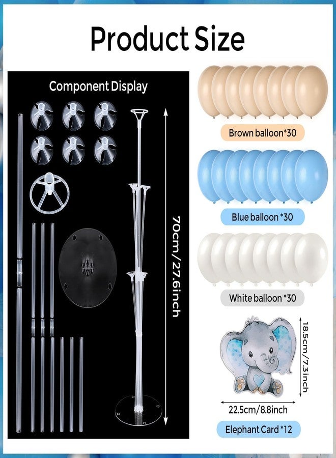 YLOLUL 12 Sets Elephant Baby Shower Balloon Stand Kit for Table It's a Boy Baby Shower with Balloon Decoration for Elephant Theme Gender Reveal Birthday Party Table Decorations Supplies - Image 4