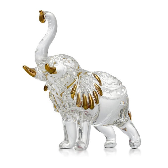 HANDCRAFTED UNIQUE GLASS ELEPHANT STATUE ELEGANT ELEPHANT FIGURINES FOR HOME DECOR HOLIDAY PARTY CRYSTAL GIFTS 57IN