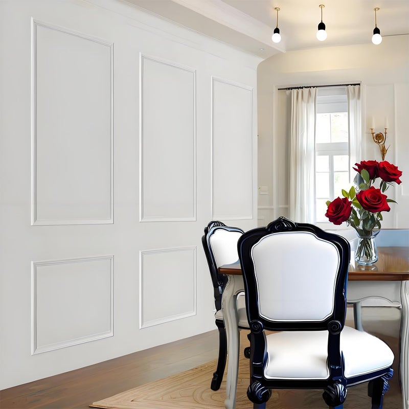 TRAIN2 ART Peel and Stick Wall Molding Kit,6 Sets Pre-Cut Wainscoting Panels for Interior Wall Moulding Decor,Pre Made Wainscoting Wall Panel for Home Decoration Accent Wall (24x54in) - Image 5
