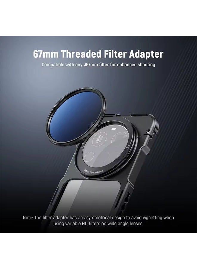 NEEWER 15 Ultra Cage, Quick Release Video Rig Case Phone Stabilizer Holder For Xiaomi 15 Ultra with 67mm Filter Adapter - Image 4