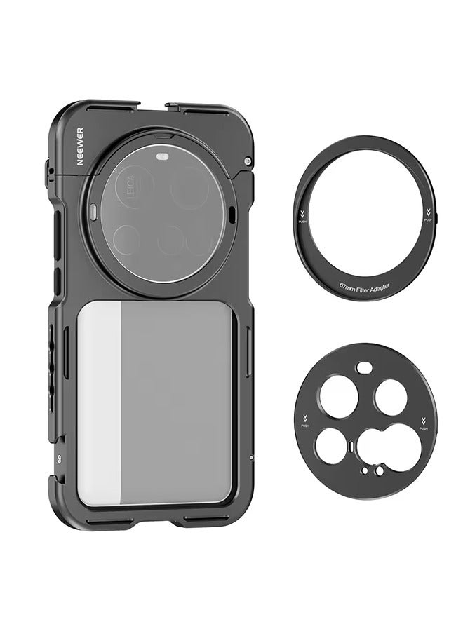 NEEWER 15 Ultra Cage, Quick Release Video Rig Case Phone Stabilizer Holder For Xiaomi 15 Ultra with 67mm Filter Adapter - Image 1