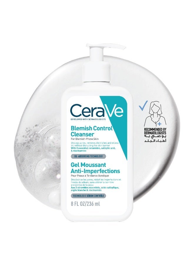 CeraVe Blemish Control Face Cleanser With 2% Salicylic Acid & Niacinamide For Acne & Blemish Prone Skin 236ml & Moisturising Lotion For Normal To Dry Skin With 3 Essential Ceramides white 236ml Bundle - Image 2