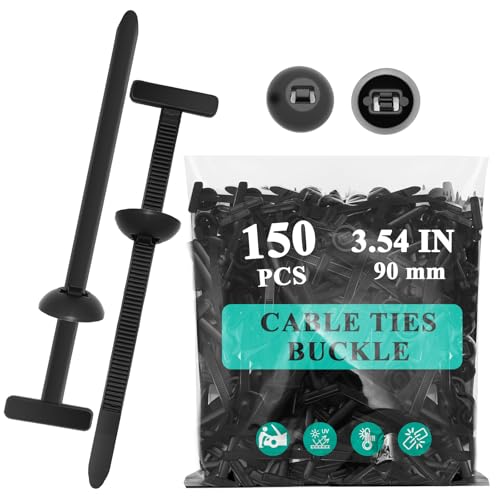 KHPHEIY 150Pcs Nylon Universal Cable Tie Buckle - New Multifunctional Nylon Zip Ties, Heavy Duty Plastic Rivet T Zip Ties Style, for Daily Maintenance And Fixing Of Automobiles - Image 1
