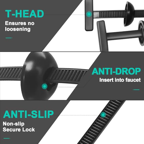 KHPHEIY 150Pcs Nylon Universal Cable Tie Buckle - New Multifunctional Nylon Zip Ties, Heavy Duty Plastic Rivet T Zip Ties Style, for Daily Maintenance And Fixing Of Automobiles - Image 4