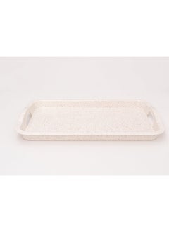 Bright Designs Melamine Rectangle Tray Set of 1 
  (L 55cm W 35cm) Creamy with brown  - Image 1