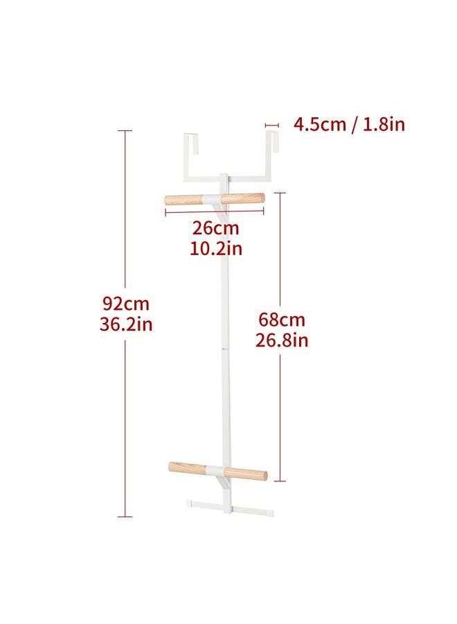 RFOUO Backpack Hanger for Closet, Metal Storage Rack Backpack Hooks,2 Tiered Over The Door Hanger for Backpack,Heavy Duty Over The Door Hook Storage for Backpack, Coat, Bag, Hat,White - Image 3