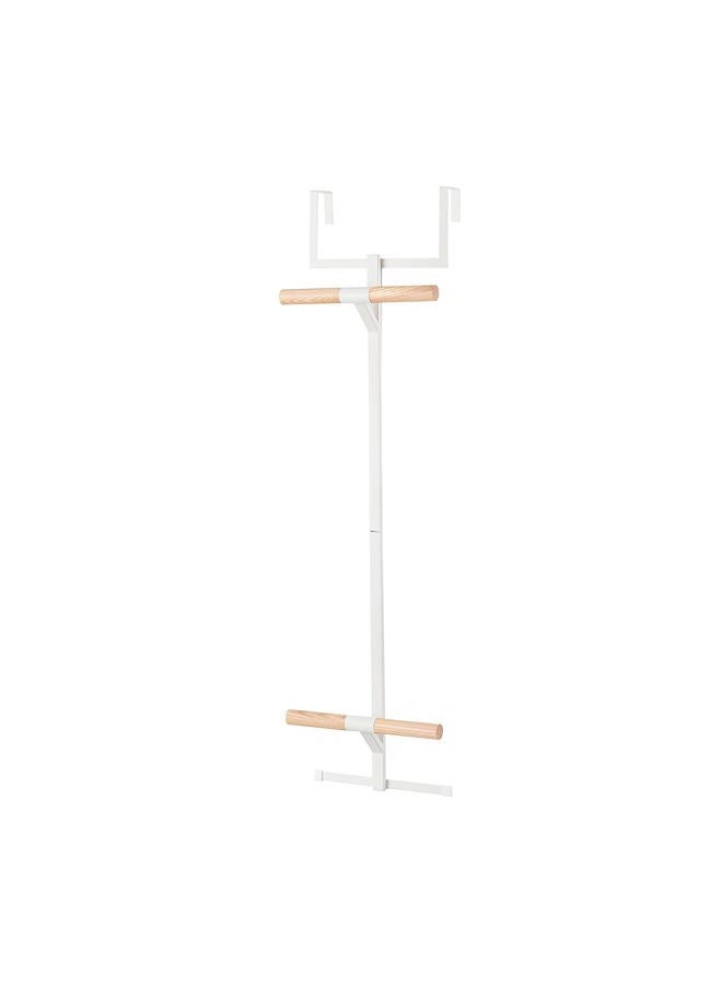 RFOUO Backpack Hanger for Closet, Metal Storage Rack Backpack Hooks,2 Tiered Over The Door Hanger for Backpack,Heavy Duty Over The Door Hook Storage for Backpack, Coat, Bag, Hat,White - Image 1