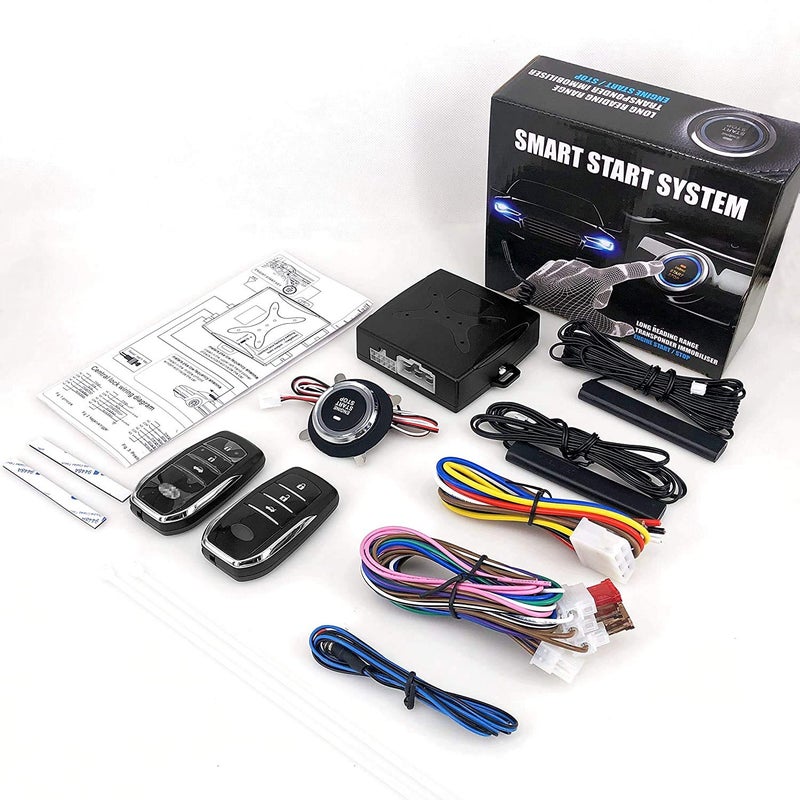 3T6B Passive Keyless Entry System for DC12V Universal Cars, PKE Engine Starter Push Button Vehicles Start/Stop Kit Safe Lock with 2 Smart Key - Image 4