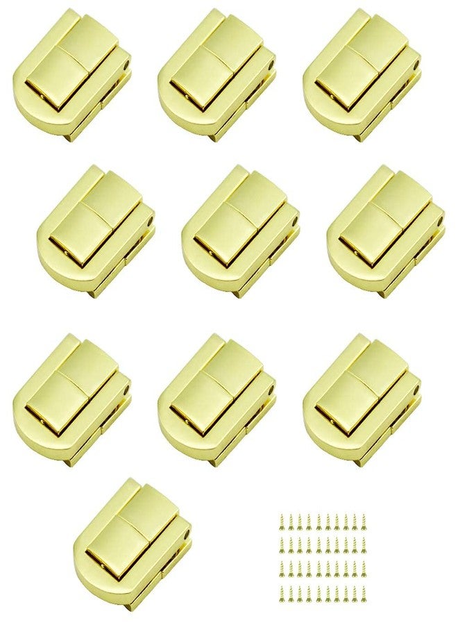 MEDBUDDY Small D Lock, Clasp Buckle Button for Purse, Bags, Clothes, Boxes and DIY Works Golden Colour Size 25x20mm (Pack of 6 with Screws) - Image 1