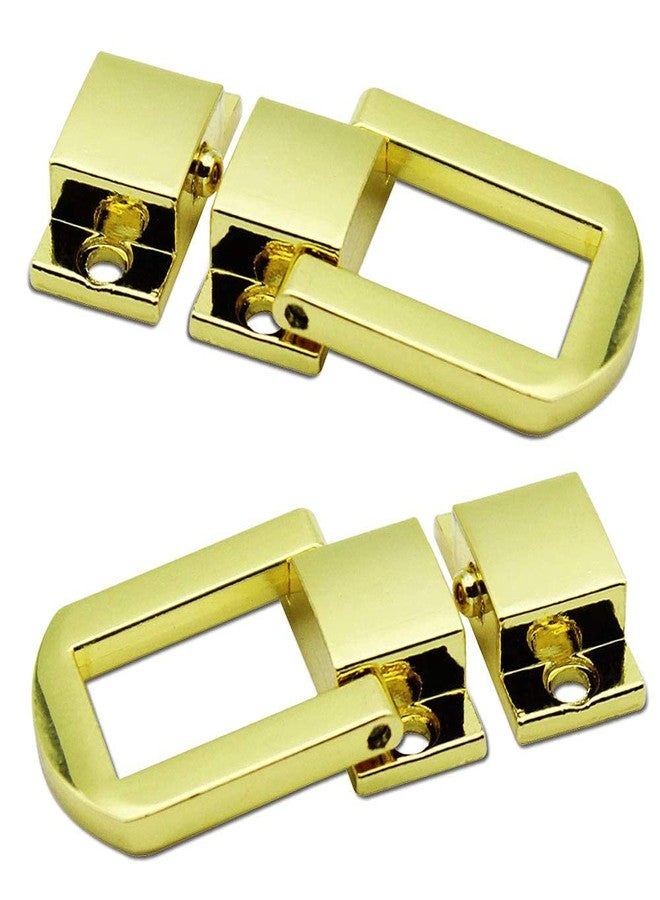 MEDBUDDY Small D Lock, Clasp Buckle Button for Purse, Bags, Clothes, Boxes and DIY Works Golden Colour Size 25x20mm (Pack of 6 with Screws) - Image 2