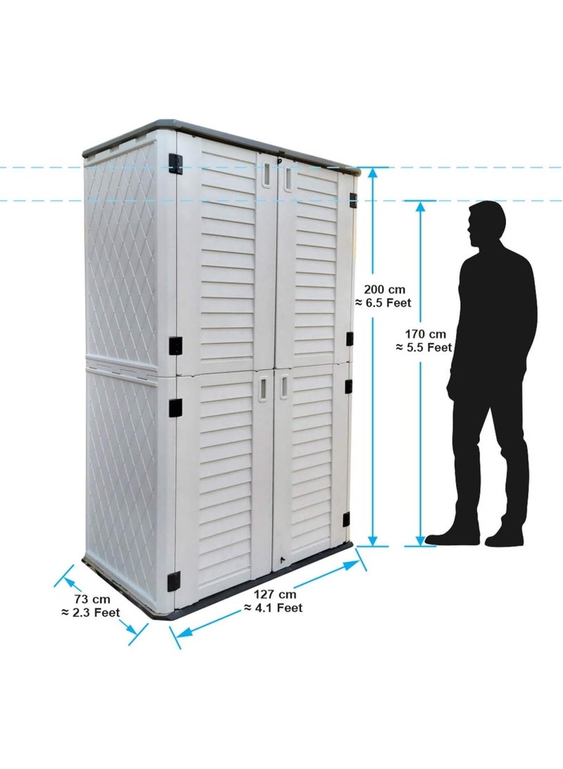 CamelTough Value Combo Pack, Outdoor Vertical Storage Shed 1483 Liters, Garden Shed, With 2 Heavy Duty Outdoor Storage Boxes 42L and 24L, UV and Water Resistant- HTC-COMBO-761 - Image 3