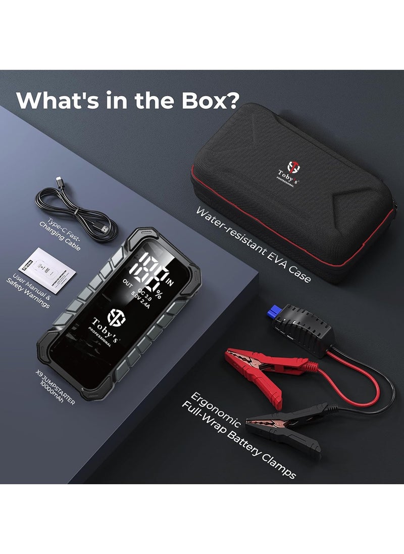 Toby's Toby's X9 Jump Starter for Cars 10000mAh and 37WH Power Bank for Electronic Devices  - Image 4