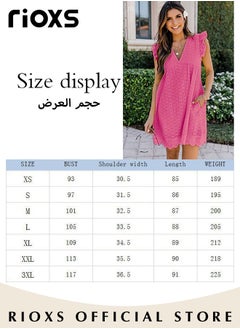 RIOXS Women Mini Dress, V-Neck Sleeveless Dress with Back Zipper, Lace Up Smocking Ruffle Short Slip Dress, Elegant Summer Dress, Suitable for Beach Vacation, Party, Swimpool and Daily Life  - Image 4