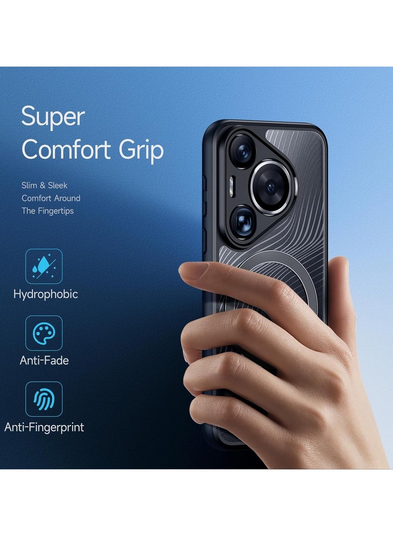 عام متوافق مع غطاء الهاتف Huawei P70 Pro المغناطيسي الشفاف الشفاف الشفاف للكمبيوتر الشخصي + غطاء الهاتف المقاوم للصدمات من السيليكون ل P70 Pro - Image 4