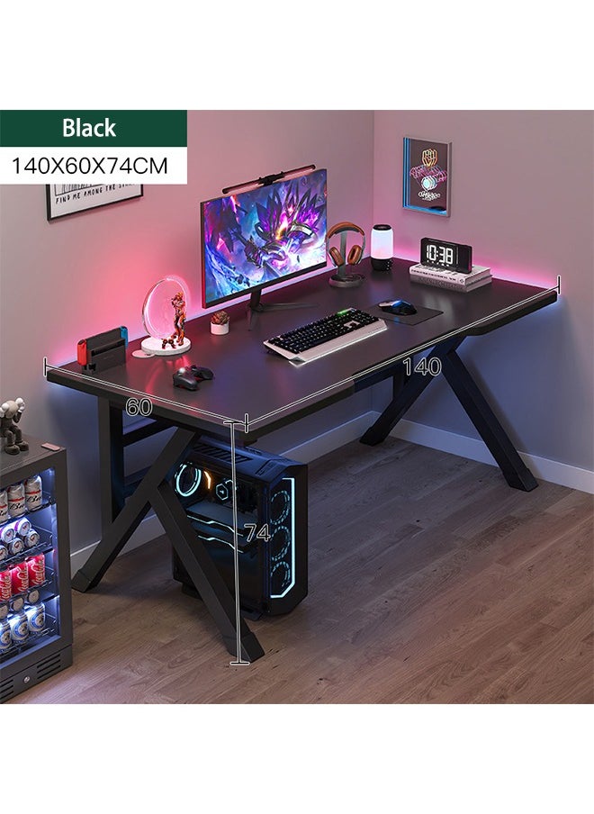 WEMART - Gaming Desktop Computer Desk,Home Office Desk,Versatile Gaming and Study Solution for Modern Homes,Ideal for Students and Gamers, Spacious and Functional (140x60x75CM, Black) - Image 1
