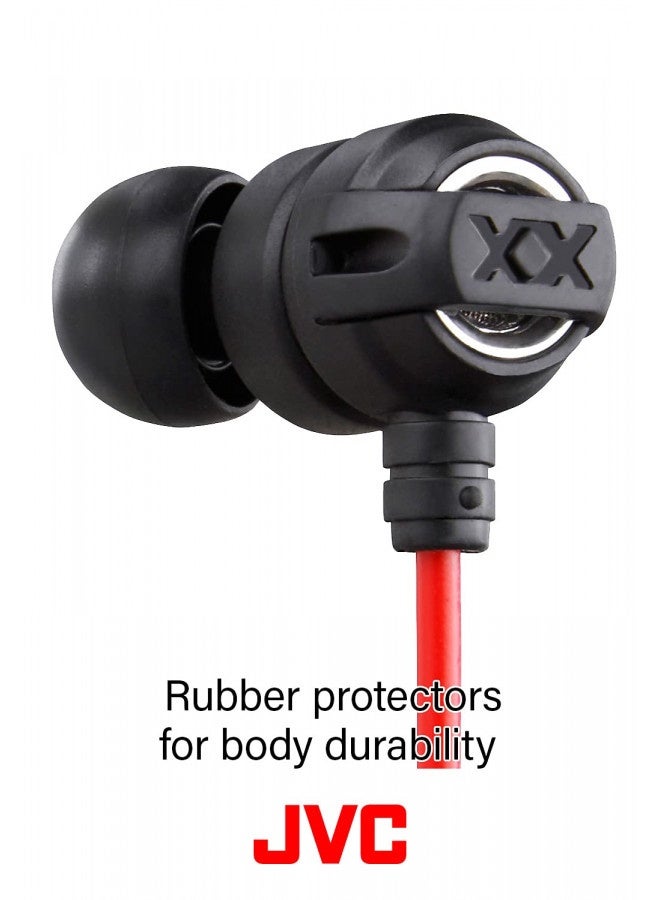 JVC سماعة Jvc Hafx1X Xtreme-Xplosivs، أسود، أحمر - Image 3