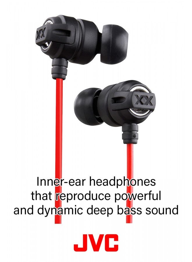 JVC سماعة Jvc Hafx1X Xtreme-Xplosivs، أسود، أحمر - Image 4