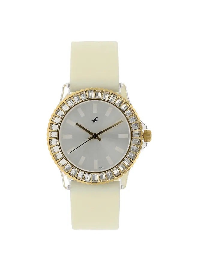 fastrack ساعة يد نسائية تناظرية بشكل دائري مصنوعة من البلاستيك - 9827PP01 - 39.12 مم - Image 1