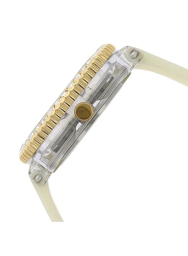 fastrack ساعة يد نسائية تناظرية بشكل دائري مصنوعة من البلاستيك - 9827PP01 - 39.12 مم - Image 3