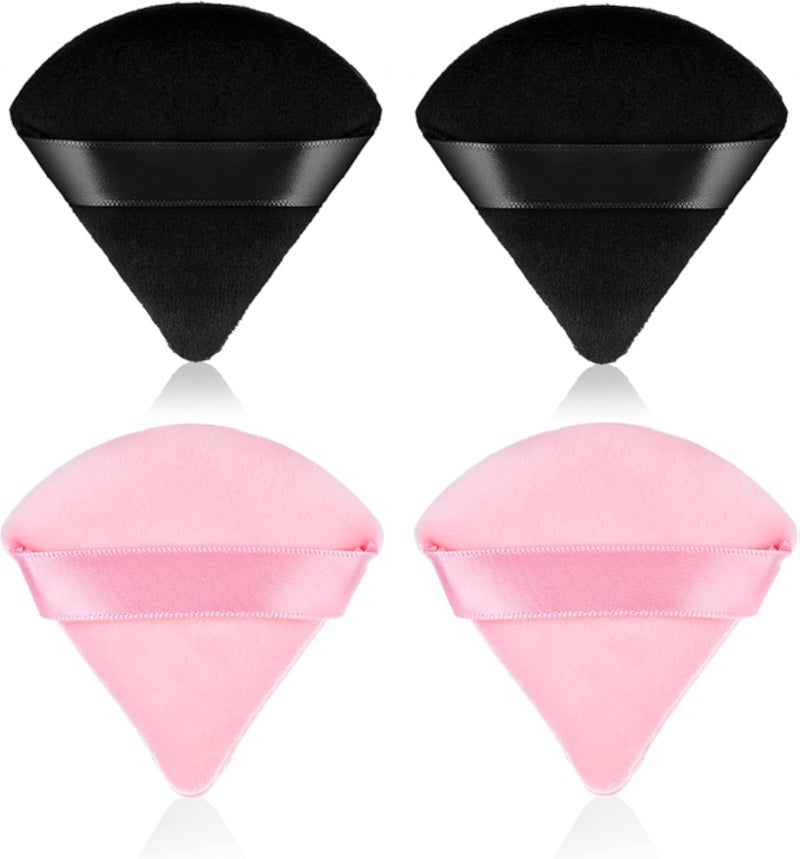 مجموعة سيبا من 4 قطع من إسفنجات البودرة المثلثة للوجه، قابلة للغسل وإعادة الاستخدام، ناعمة الملمس، مثالية لتوزيع البودرة على الوجه والجسم، للاستخدام الجاف والرطب.